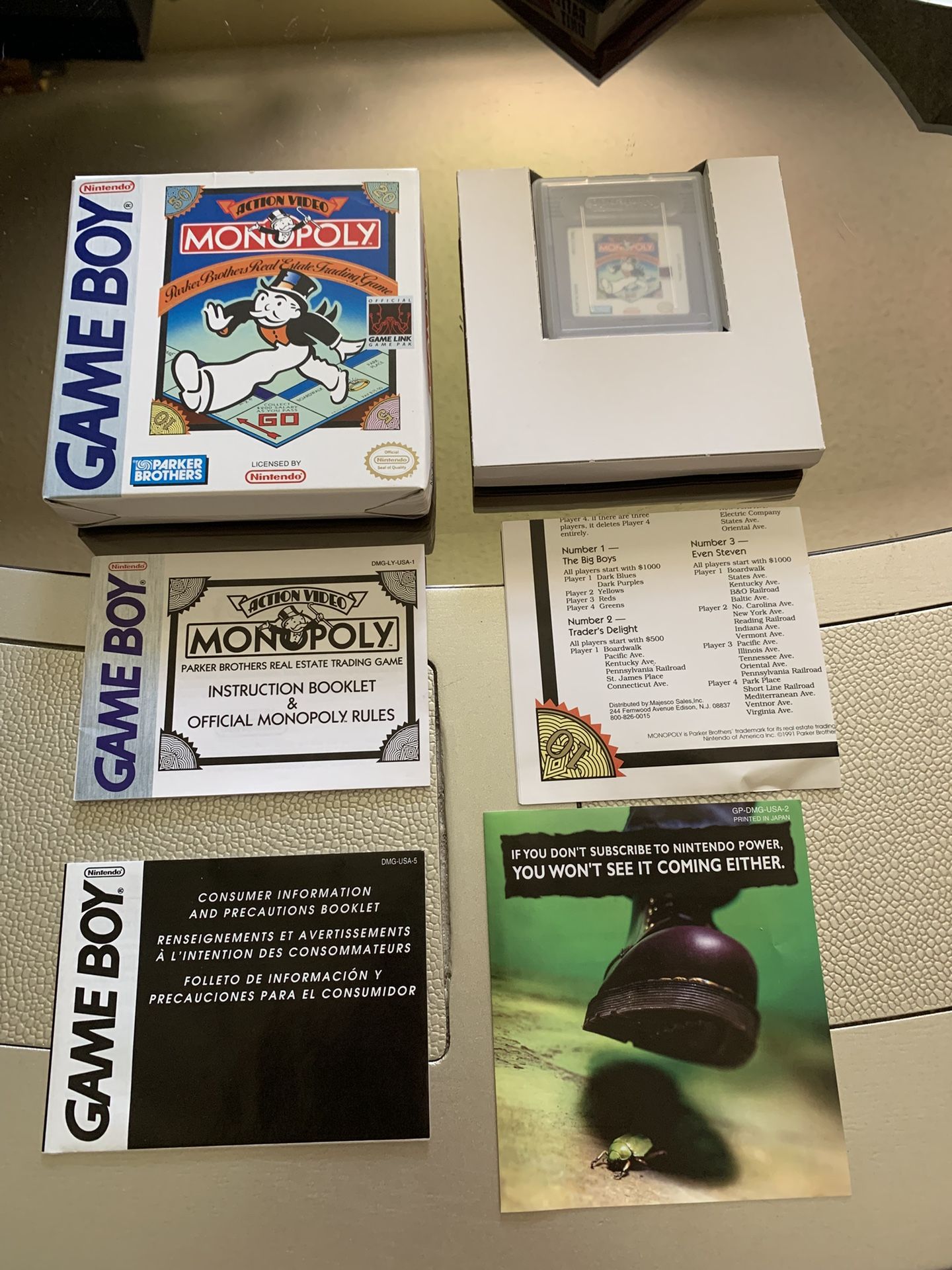 Nintendo Gameboy Monopoly CIB Tested