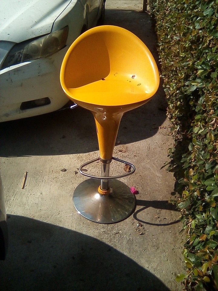 Yellow Modern Swivel Bar Stool