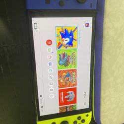  Nintendo Switch with Blue and Neon Yellow Joy-Cons ( Splatoon )