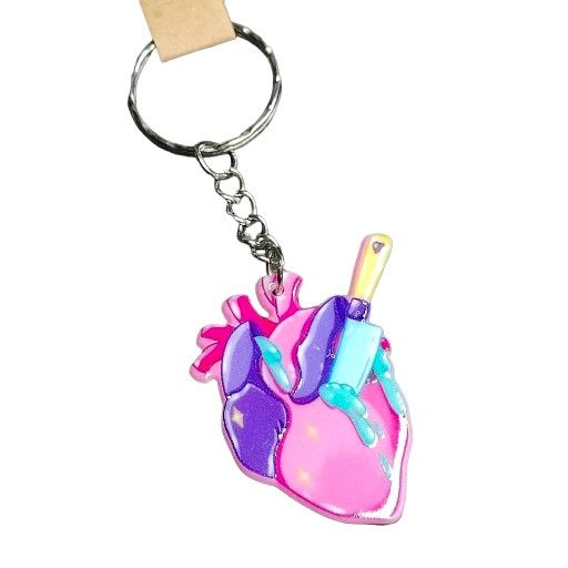 Gothcore Pastel Heart Charm Keychain