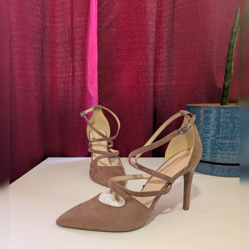 Elegant Suede Strappy Heels 8