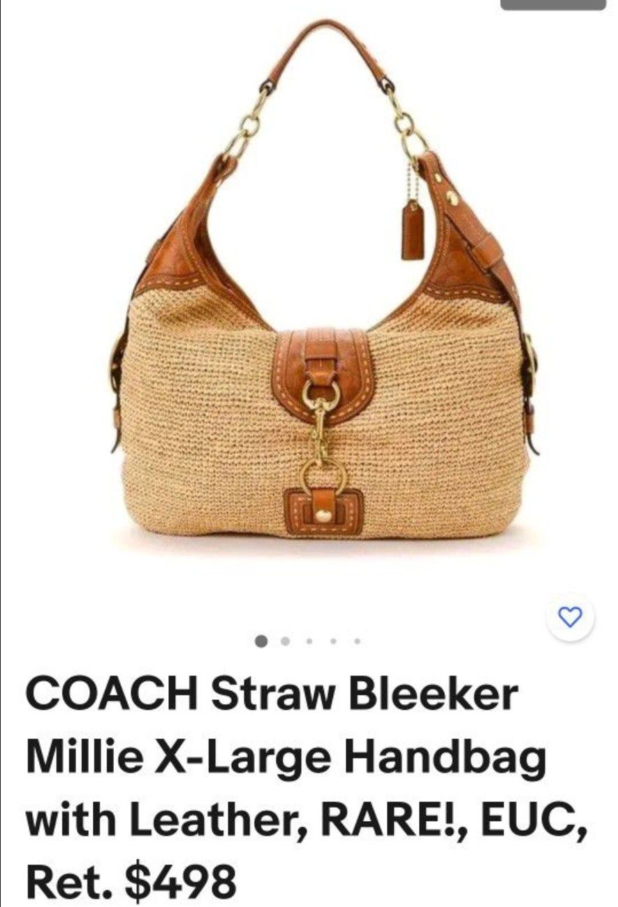 Coach Xl Bleeker Straw Bag