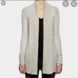 All Saints Sago Open-Front Silk Blend Gray Women’s Cardigan Size 4 