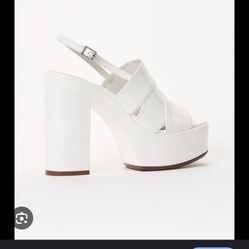 Just Fab Etta platform sandal - Bright White Size 8.5