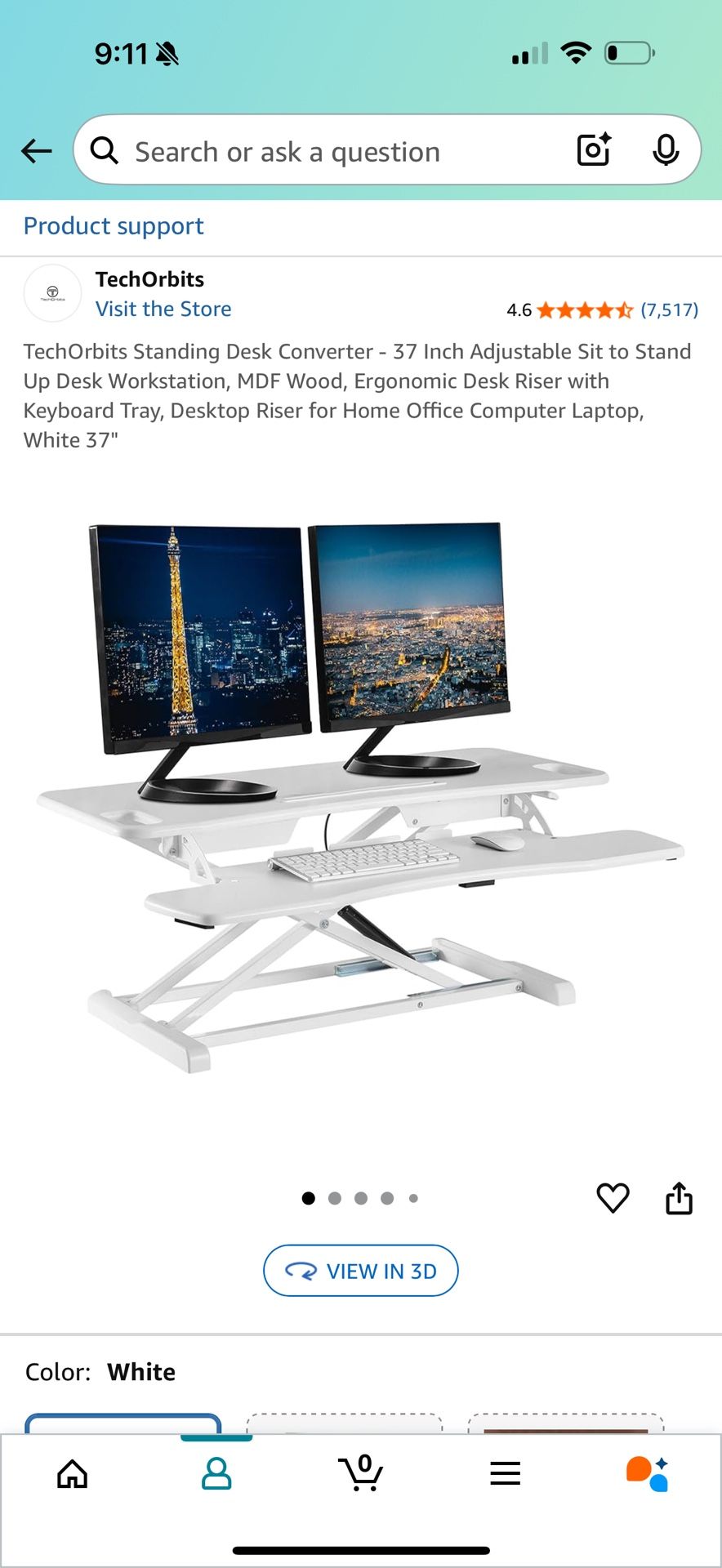 Standing Desk Converter/Adjustable Sit To Stand Up Desk Workstation 