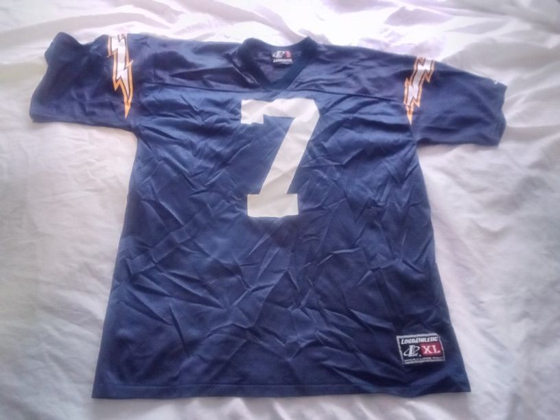 Chargers #7 Navy/White/Gold XL Jersey 