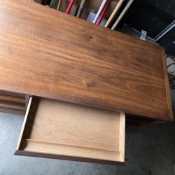 Lane Brand Walnut Wood Desk With Drawers