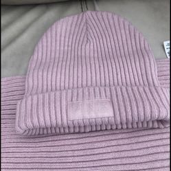 Pink Brand Scarf And Hat