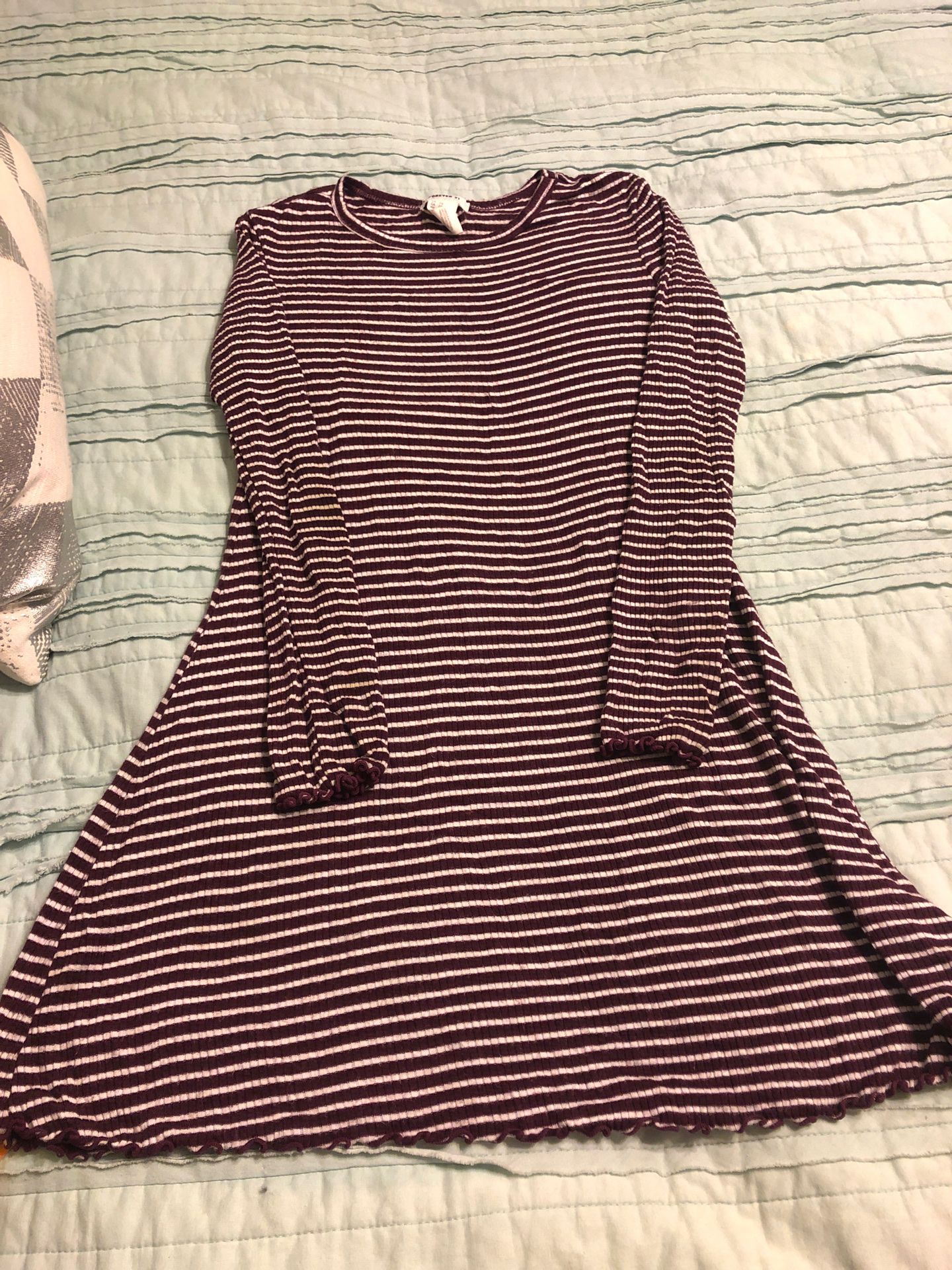 Girls long sleeve striped dress sz 7-8 (forever 21)