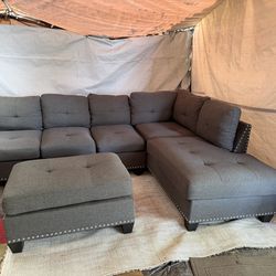 Grey couch good condition clean we sell all the time delivery $40 local comes with ottoman