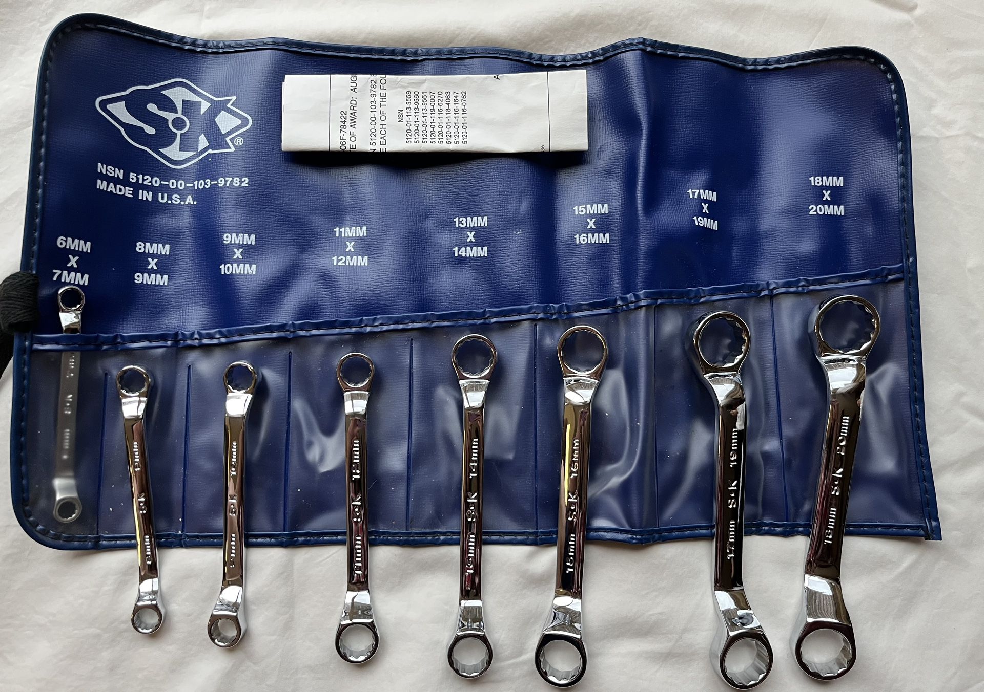 S-K Double Box End Wrench Set