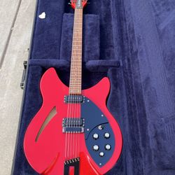 1990 RICKENBACKER 330/12 RARE RED W/ BLACK TRIM