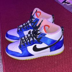 Blue satin nike dunks