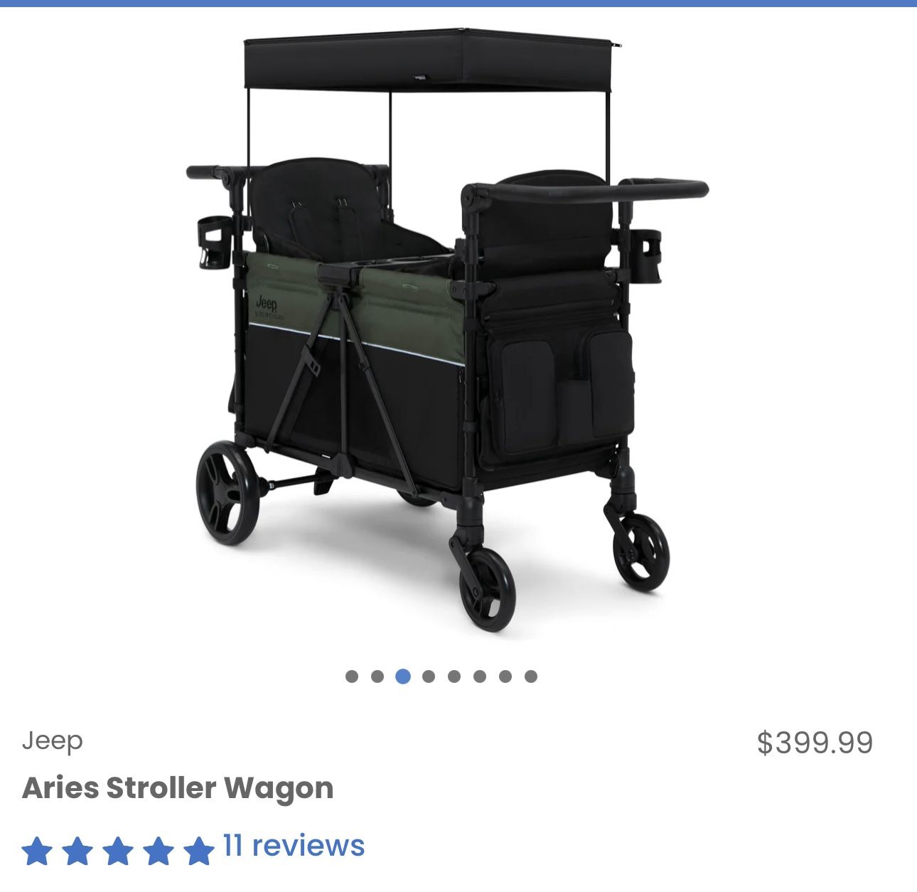 NEW Jeep Aries Stroller Wagon/ 2 Seater Wagon / Canopy