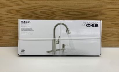 Kohler Rubicon One Handle Kitchen Faucet +Soap Dispenser Stainless R20147-SD-VS