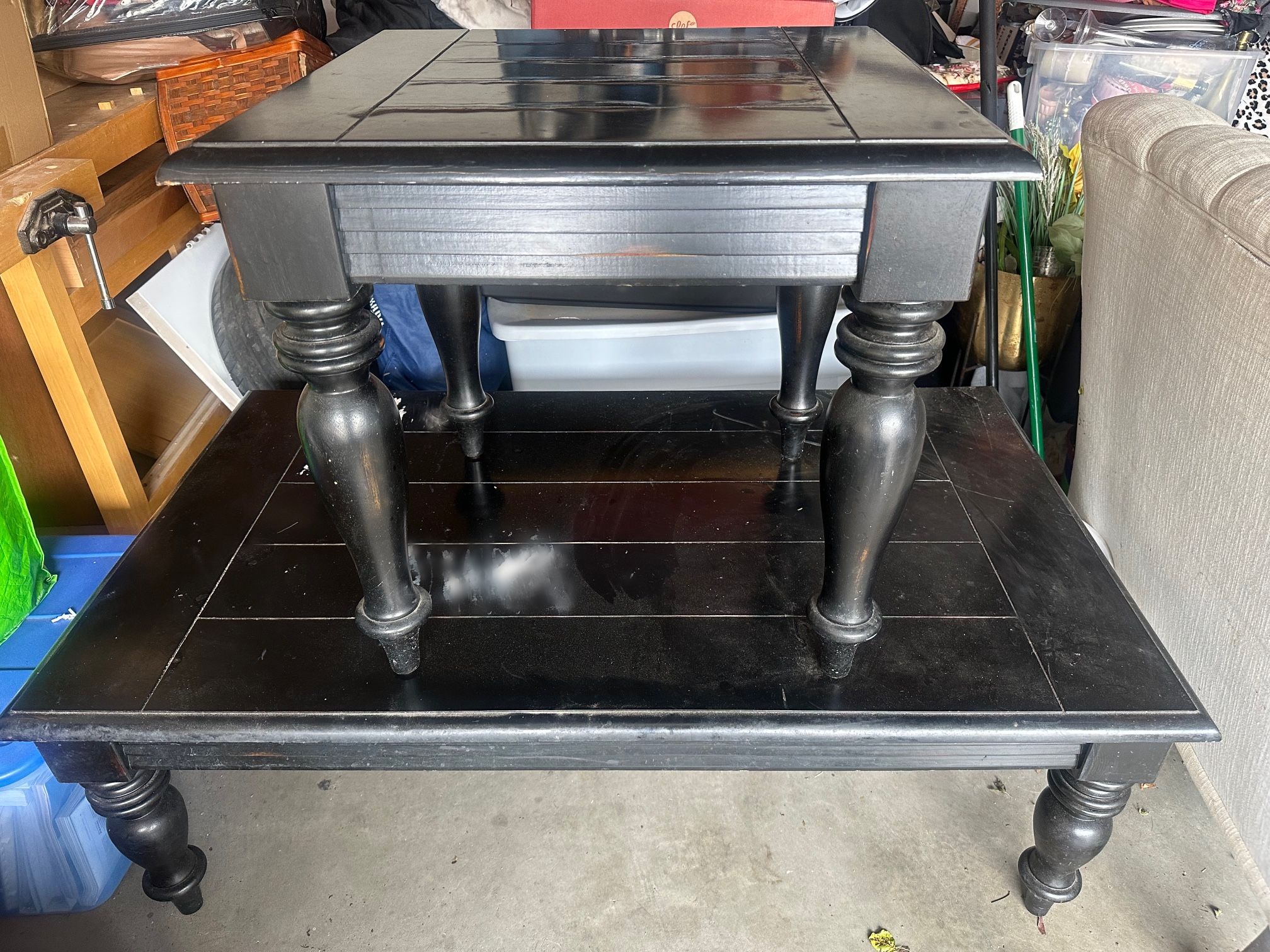 Black Wood Coffee & End Table