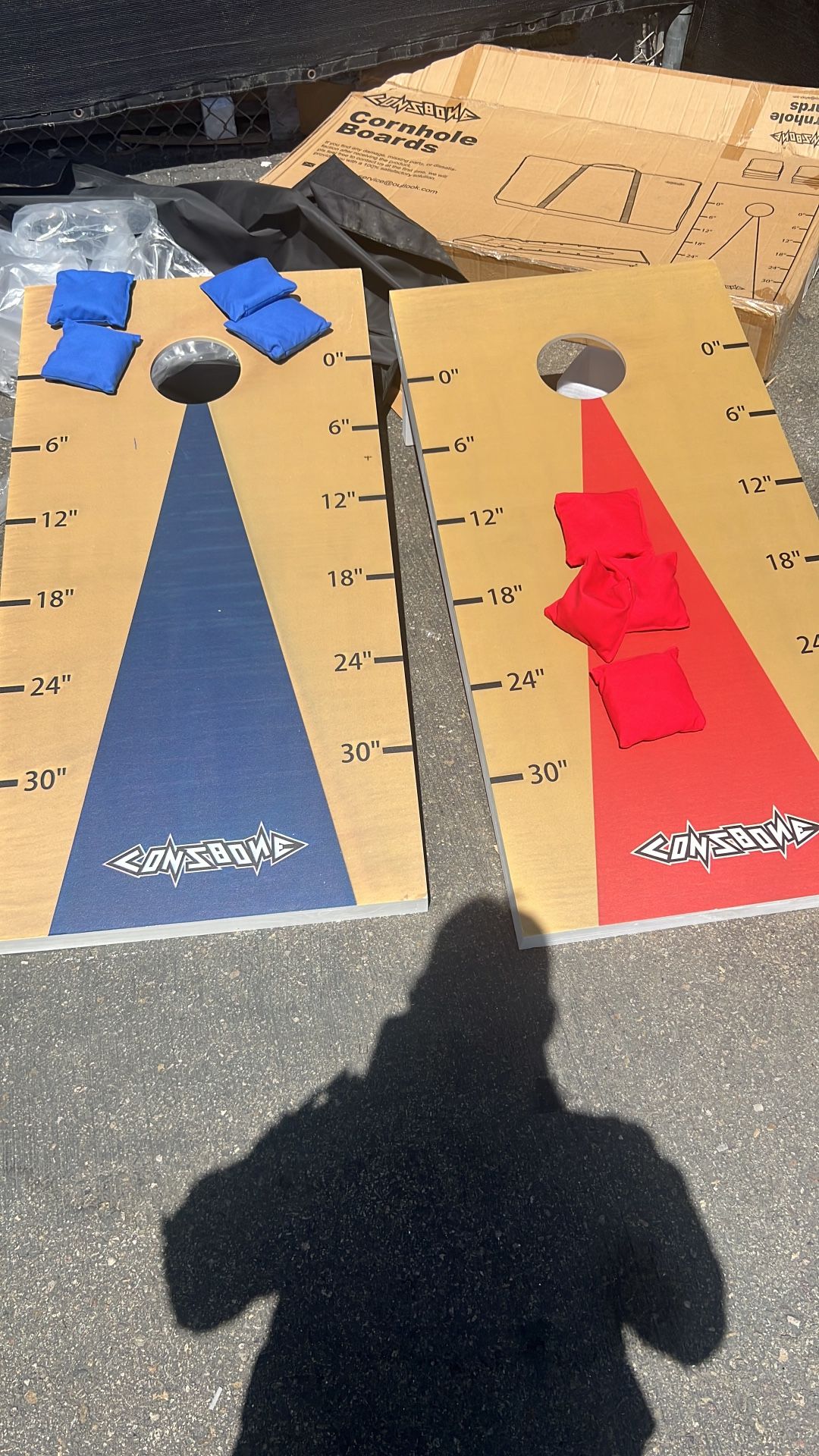 TAILGATE FUN: Cornhole Sets include 2 premium 2 feet x 1 feet foldable Cornhole game boards crafted from solid MDF, 8 all-weather regulation bean bags