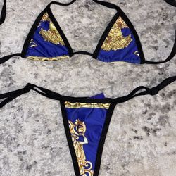 La Costanera Baroque Print Thong Bikini