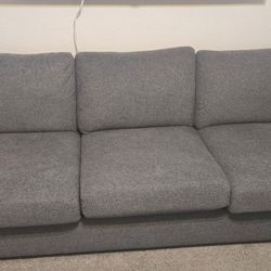 Grey Ikea sofa With Storage Ottoman 