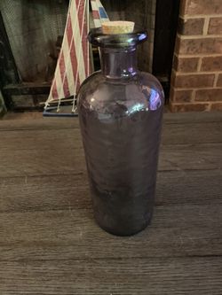 Recycled Glassware Purple Bottle with Cork from Spain