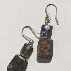 Labradorite And Bronzite Sterling Silver Earrings