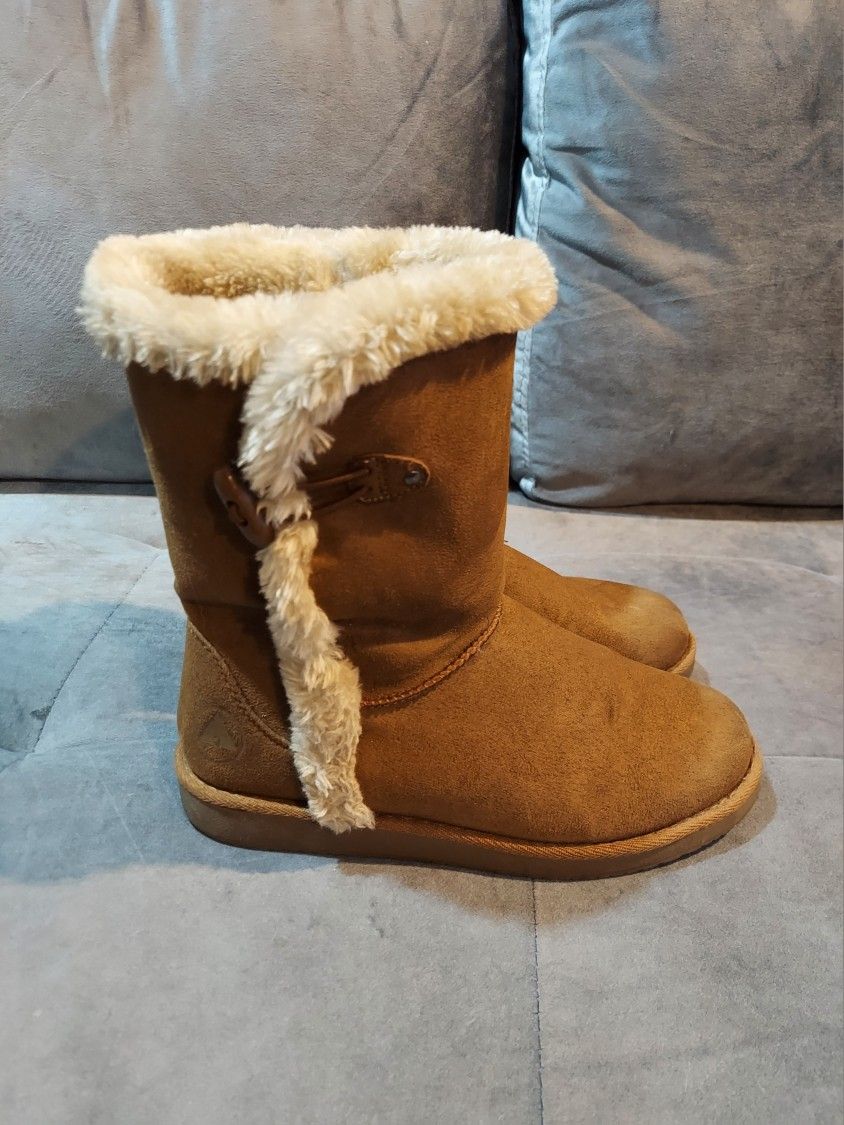 AIRWALK WOMENS BROWN SUEDE & FAUX FUR WINTER BOOTS SIZE 8½