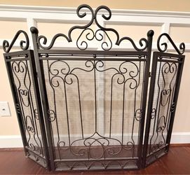 3 panel fireplace screen
