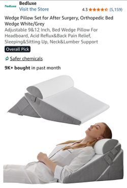Bedluxe Orthopedic Wedge Pillow Set White/Grey