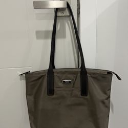 Tumi olive green tote bag