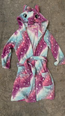Unicorn Girl’s  Fleece Knit Robe 6/7