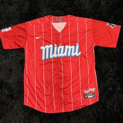 Miami Marlins Red Arraez #3 Baseball Jersey 