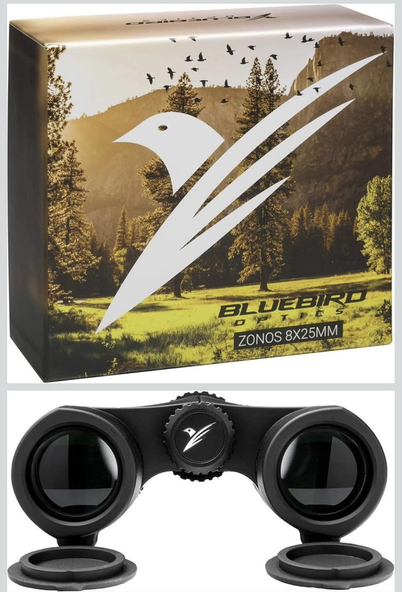 NEW Bluebird Optics Zonos HD 8x25mm Compact Birding Binoculars