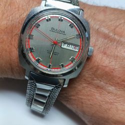 Vintage Bulova 1970 Oceanographer 'N' Watch 333ft. Automatic Diver Watch Men's With Original Band