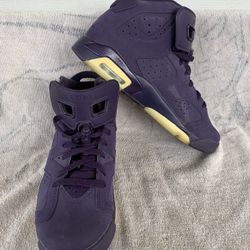 Women's Air Jordan 6 Retro GG 'Purple Dynasty' Youth Sneakers size 8Y
