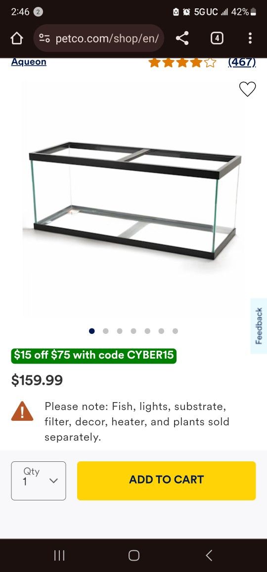 55 Gallon Aquarium Fish Tank, Stand, Filter