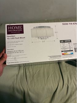 Flenniken 15 in. Integrated LED Chrome and Crystal Flush Mount Ceiling Light Fixture