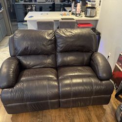 Electric leather sofa and loveseat