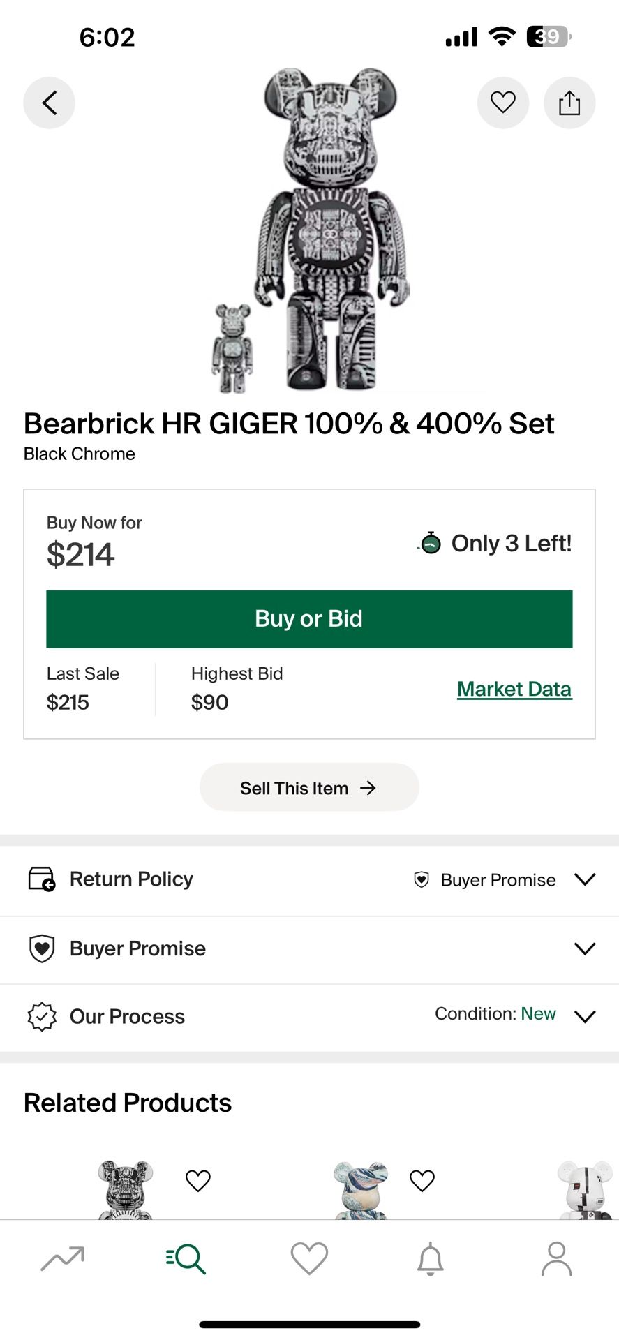 Bear Brick HR Giger 100% & 400%