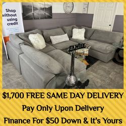 sectional sectionals gray grey cloud couch couches
