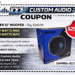 Kicker 51CWQ124 CompQ Bass Speaker 12" Dual Voice Coil Subwoofer 4-Ohm 2000 Watts CWQ12 🚨 Payment Options Available 🚨