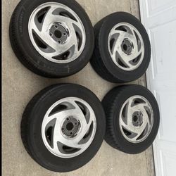 4 — 195/60r14 4x100 4x3.94 Stock Acura Integra Honda Civic Fit Corolla Miata Scion Xa Xb Wheels Rims Tires !!!
