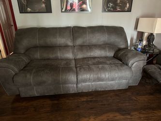 Gray Microfiber Reclining Sofa