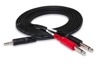 Hosa Stereo Breakout Cable, 3.5 mm TRS to Dual 1/4 in TS