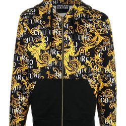 Authentic Versace Jeans Couture Baroque-print zip-up hoodie Size L
