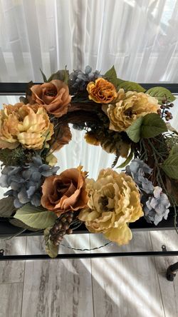 16" Autumn Floral Wreath – Fall Home Decor