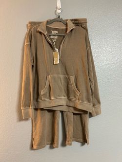 Womens C&C California brown sweatshirt sweater sweatpants pants sweatsuit set XL