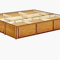 King Size 14"H Pedestal with 6 drawers & "cubby" 
