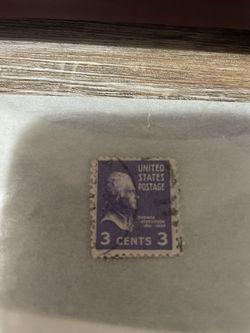 Vintage  Super Rare 1(contact info removed) Violet Thomas Jefferson 3 Cent US Stamp On Sale