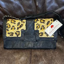 Big Buddha “Janice Leopard” Shoulder Bag • NWT • Faux Leather & Animal Print