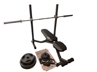 FITNESS GEAR Adjustable Bench and Olympic Weigh Set